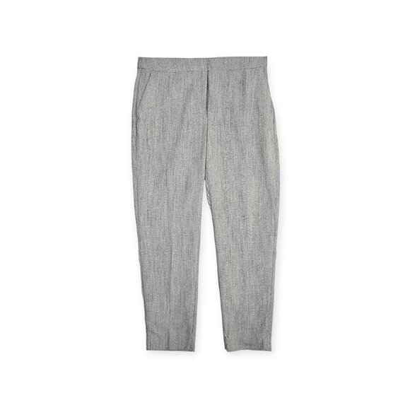 🛍️ H&M Charcoal Gray Herringbone Slim Trousers - Women's 6 - Picture 1 of 11